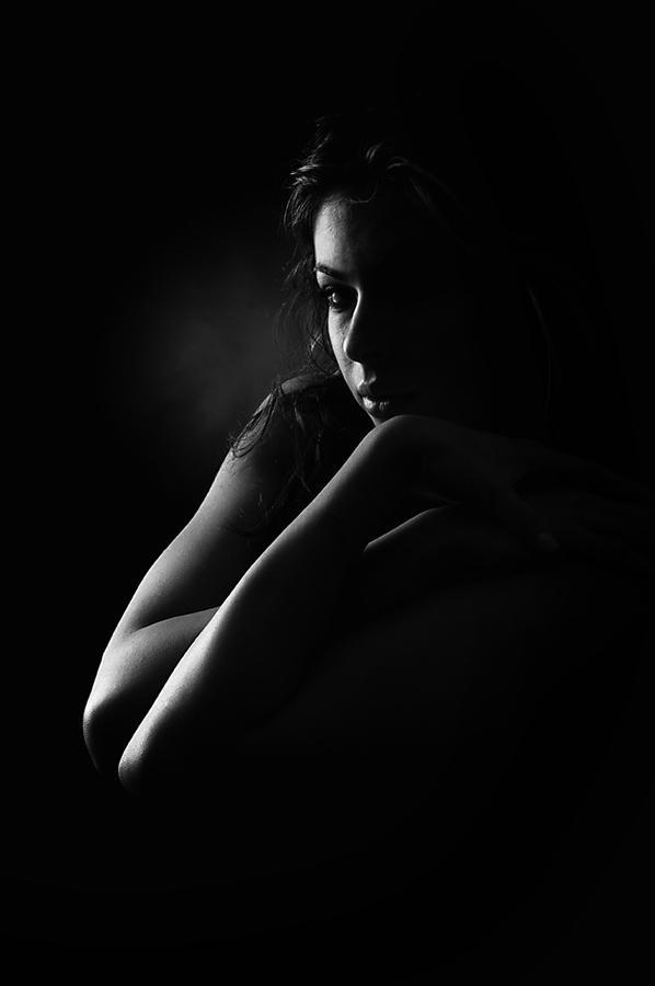 Busty Brunette Under The Light Shadow Shadows Photography Lingerie