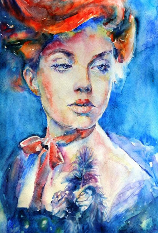 Live in the role of coquette -  Watercolor Paintings by Lana Khavronenko. Lana is an artist living in Kirovograd, KirovohradsKa Oblast, Ukraine.