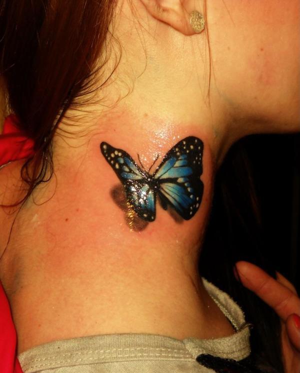3d tattoo tatoo tattoos butterfly rose lace designs neck amazing