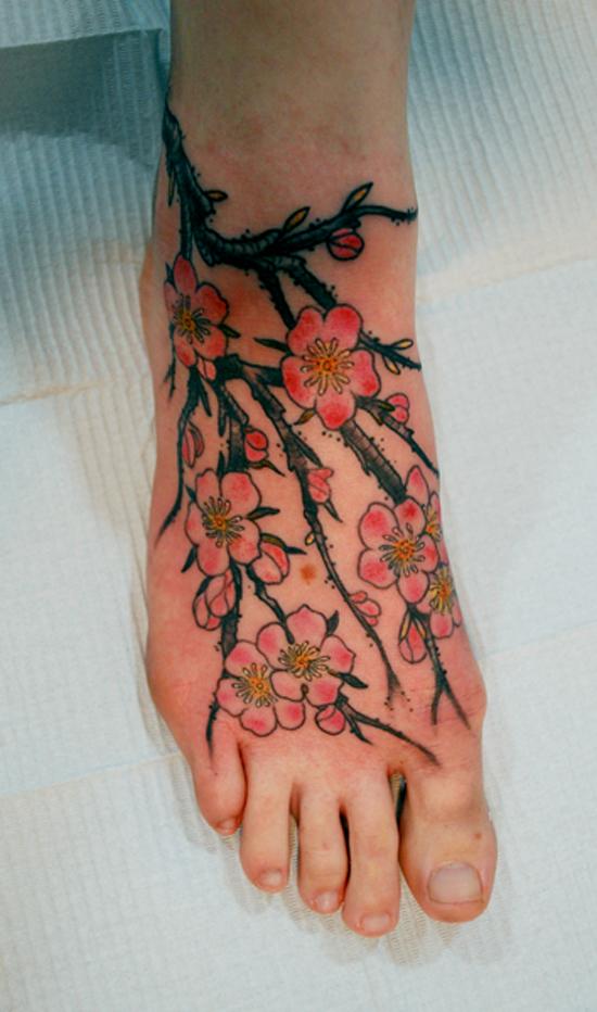 Cherry hình xăm trên chân - 50 ảnh vui nhộn Tattoo Designs Foot <3 <3