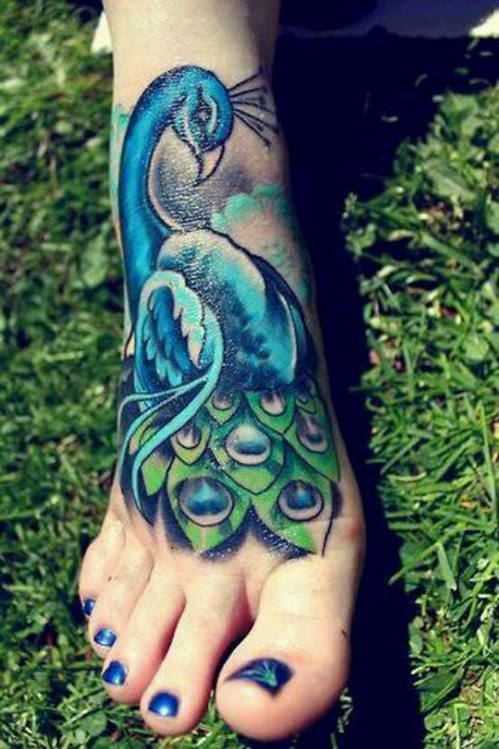 peacock hình xăm trên hình xăm - 50 ảnh vui nhộn Tattoo Designs Foot <3 <3