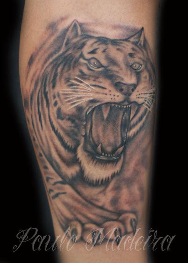 Đen và Xám Tiger Tattoo - 50 ảnh vui nhộn Animal Tattoo Designs <3 <3