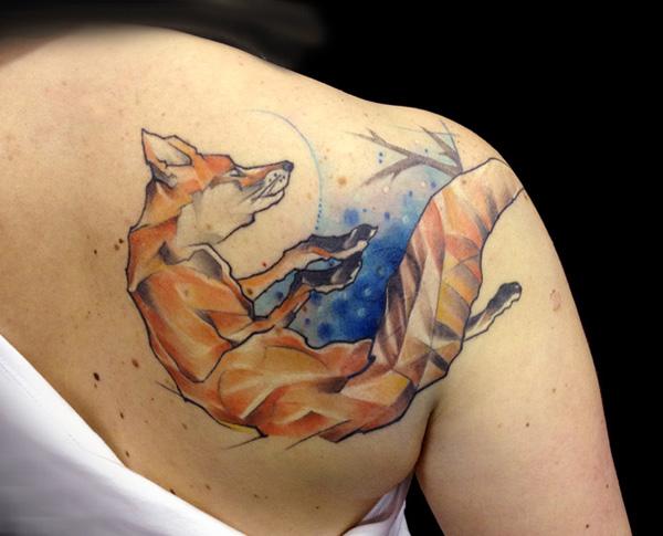 Watercolor Fox Tattoo - 50 ảnh vui nhộn Animal Tattoo Designs <3 <3