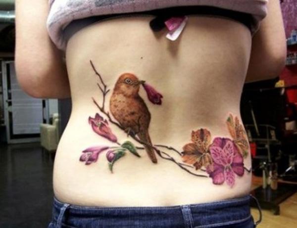 Chim và hoa thấp lại Tattoo - 60+ thấp lại xăm cho phụ nữ <3 <3