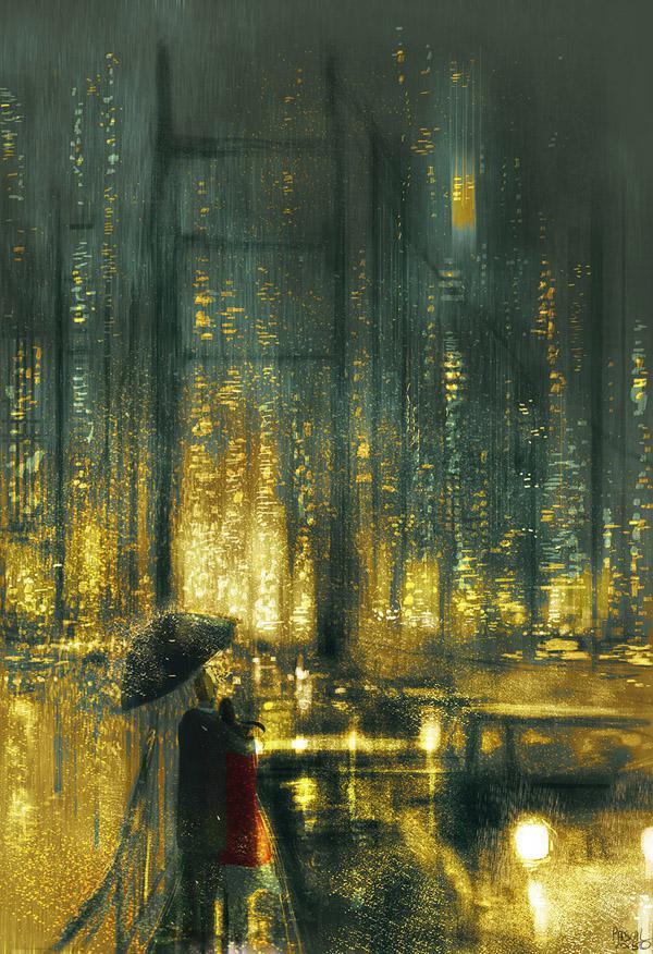 Another  rainy  night in San Francisco by Pascal Campion - Illustriations by Pascal Campion  <3 <3