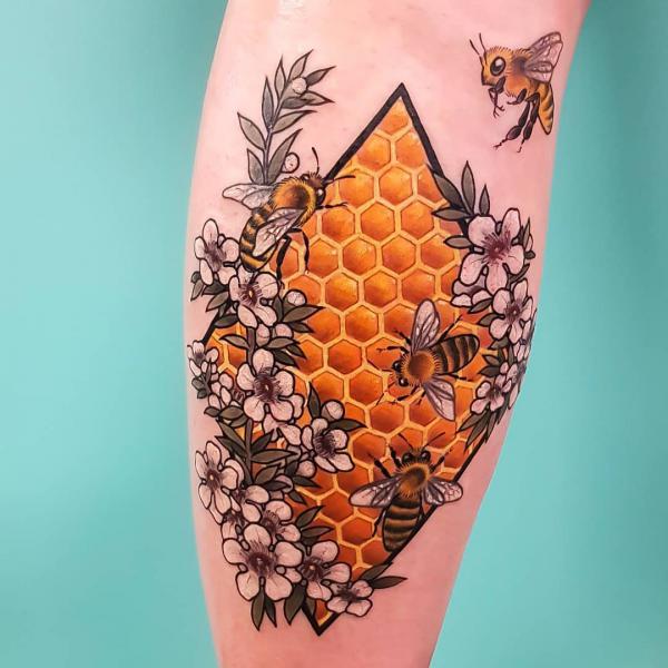 Honeycomb Temporary Fake Tattoo Sticker set of 2 - Etsy