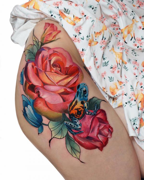 Rose in hand is some how better than two in a bush. I get the principle and  all. But I wonder. This rose was done by @livhopetattoo… | Instagram