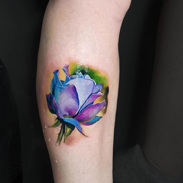 Blue rose tattoo