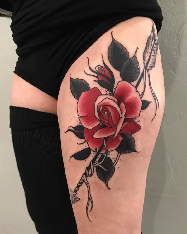 Rose arrow tattoo
