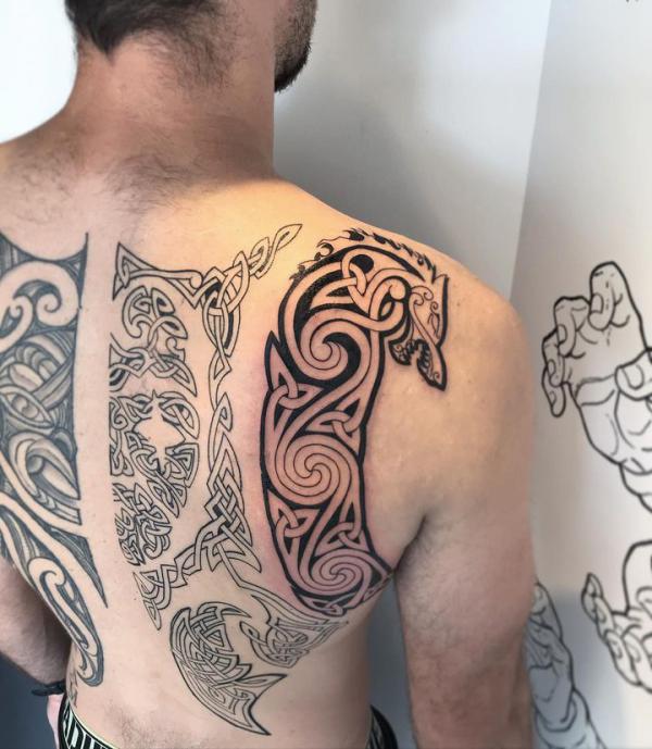 Tribal Thorn Flash 2 Lower Back Fake Tattoos Waterpoof Celtic Body Art  Transfer | eBay