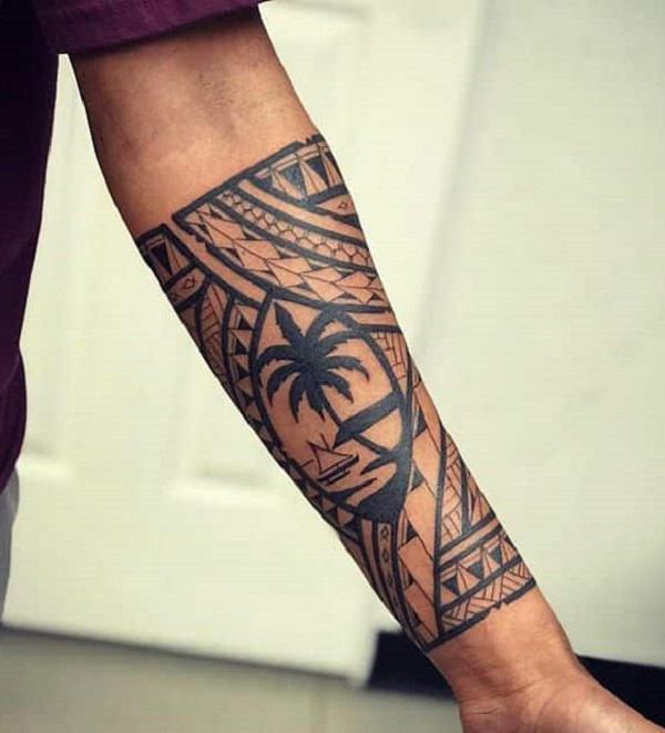 Simple tribal tattoo design on arm on Craiyon