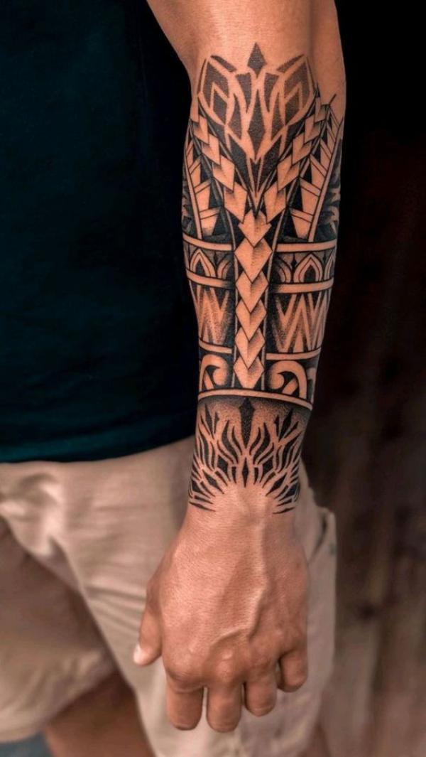 Tribal Forearm Tattoo For Men 
