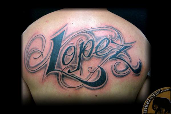 Font back tattoo