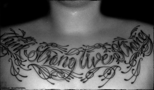 Upper Chest Lettering Tattoo || Book-ink