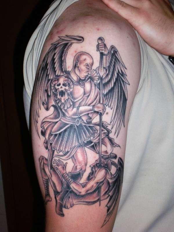 angels vs demons tattoo sleeve