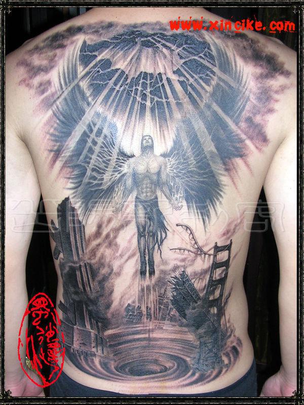 guardian angel tattoos for men on back