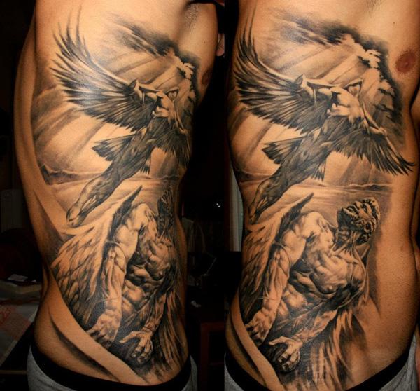 fallen angel tattoo for men