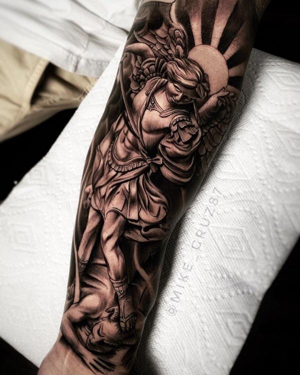 Tattoo uploaded by Pedro  Black  gray realistic statue angel  pedromullertattoos  Tattoodo