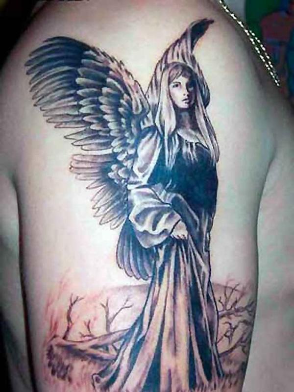 angel tattoo sleeve for girls