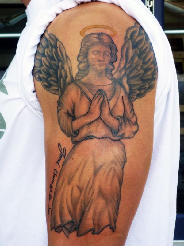 Biblical Angel sternum piece by Marina at Good grief studio HTX : r/tattoos