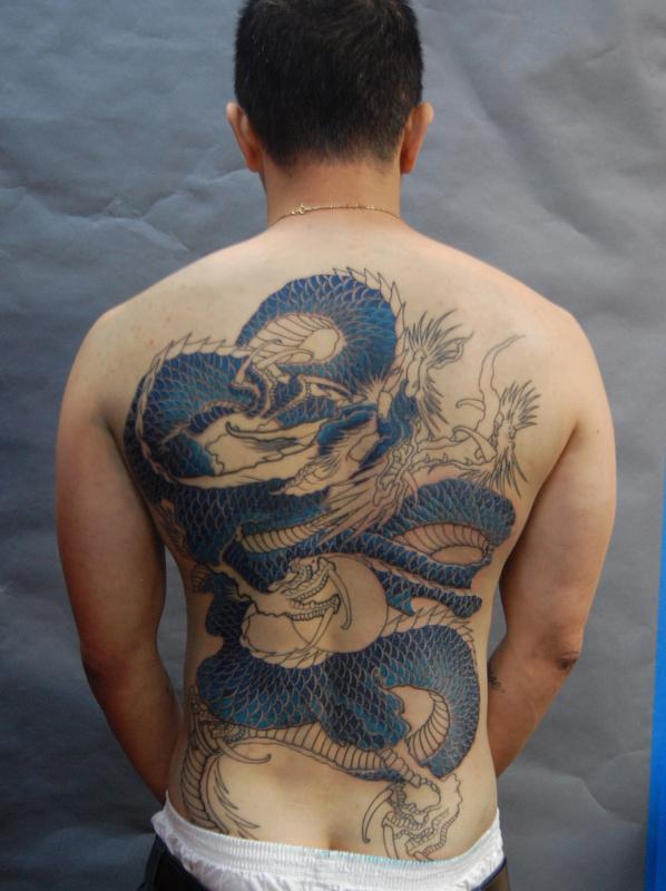 Flying Dragon Matching Tattoos On Back Shoulders