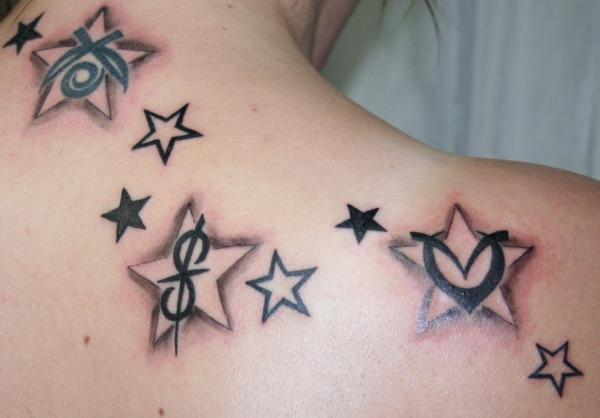 Black nautical star tattoo design with old ship elements on Craiyon