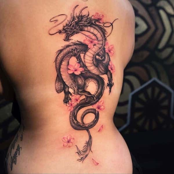 Tattoo uploaded by Marvoy  Dragon dragon tattoo back tattoo red ink   Tattoodo