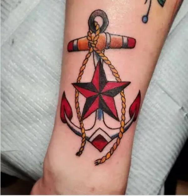 a.j. swallow and nautical star tattoo | Leigh | Flickr