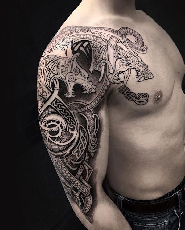 nordic wyrm tattoo
