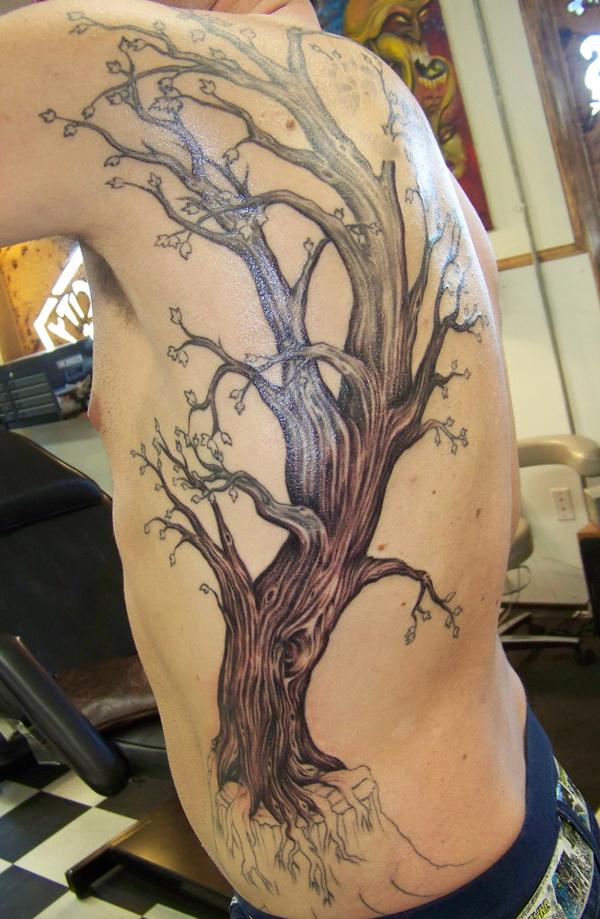 100 Ink Black Tree Side Tattoo Design png  jpg 2023