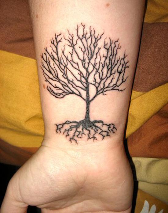 broken family tree tattoo
