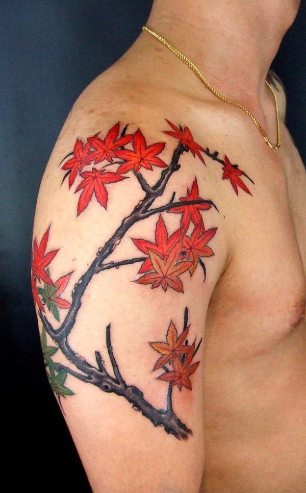 tree branch tattoo chest