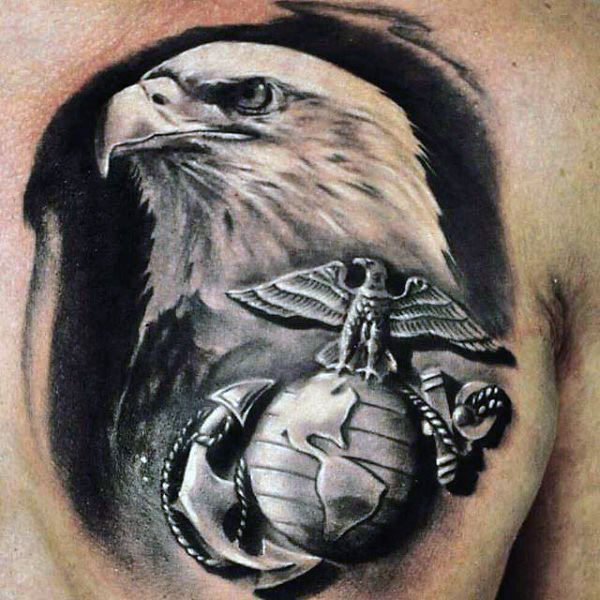 eagle globe and anchor tattoo shoulder