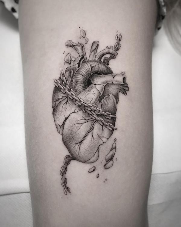 human heart tattoos