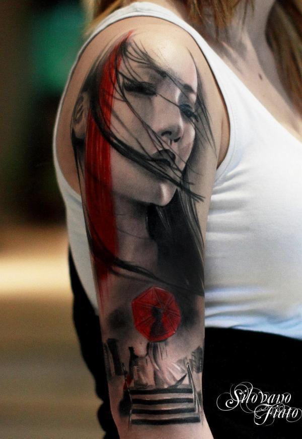 Tattoo tagged with: feminine, arm band, bird, flower | inked-app.com