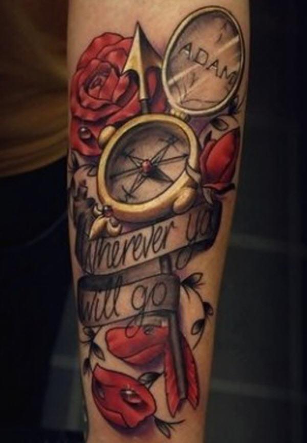 Tattoo uploaded by Tara  Love sleeve clocks time map compass  wanderlust  Tattoodo