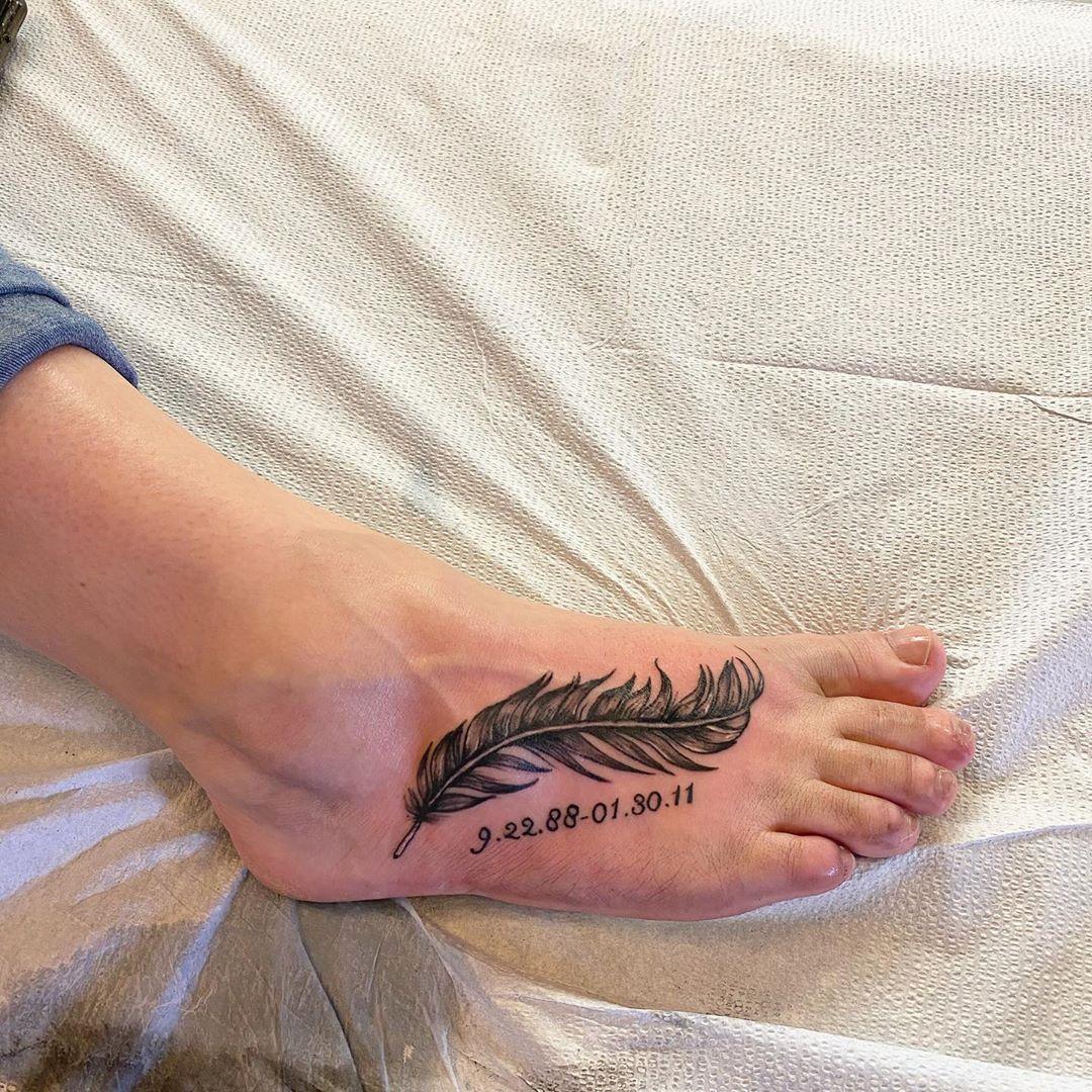 Peacock Feather Cover Up tattoo on Foot  Best Tattoo Ideas Gallery