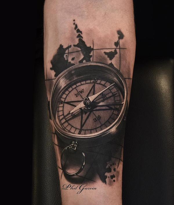 Details more than 77 compass and clock tattoo forearm super hot  thtantai2