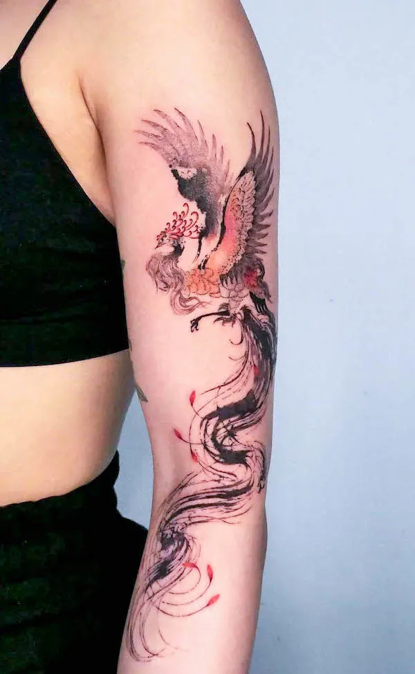 Lasting Phoenix Fake Tattoo for Woman Arm Sexy Art Tattoo Sticker Cartoon  Temporary Tattoos Waterproof Tatuajes Temporales - AliExpress