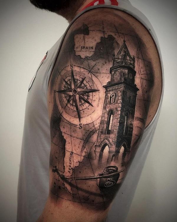 110 Best Compass Tattoo Designs Ideas and Images  Compass tattoo design  Watercolor compass tattoo Compass tattoo
