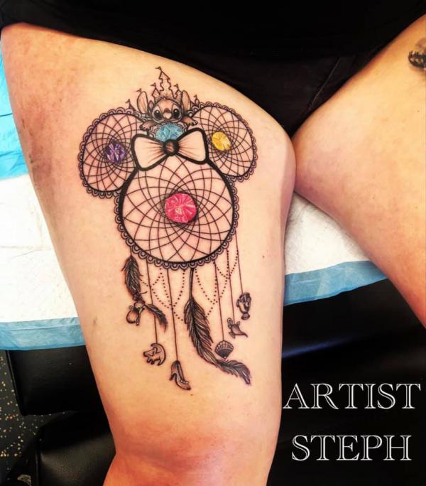 Wrapped up this Disney dream catcher yesterday  disneydisneytattoodisneytattoos   Disney tattoos Tattoo designs Body art tattoos
