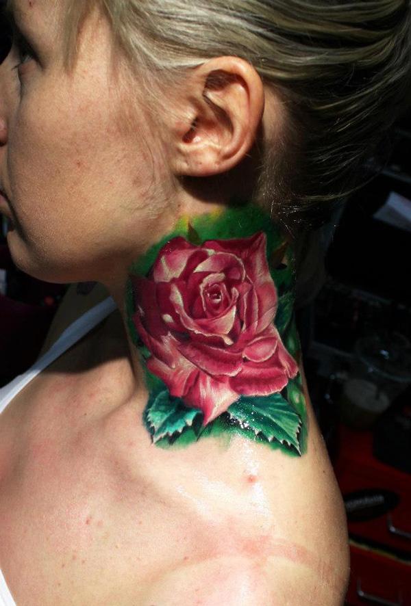 Gentle floral tattoo on the neck | Girl neck tattoos, Neck tattoos women,  Back of neck tattoo