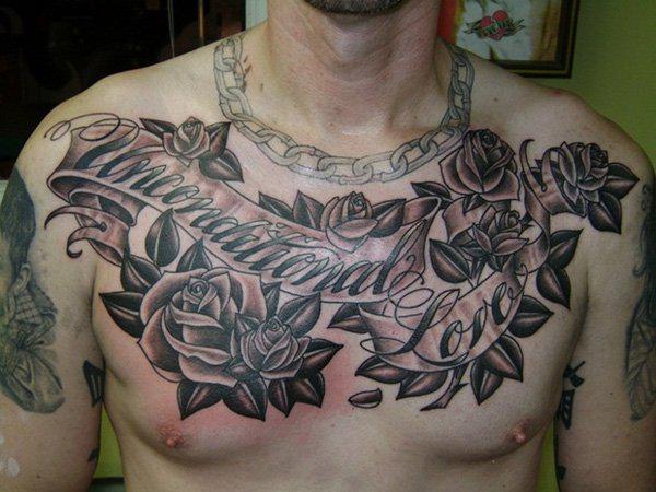 Rose Chest Tattoo  Best Tattoo Ideas Gallery
