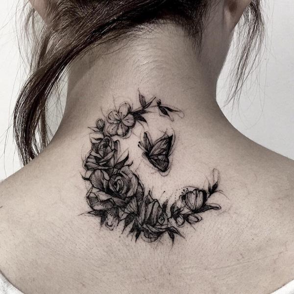 Bold, Ongoing “Flower of life” neck tattoo. #elekkstasy #sacredgeometr... |  TikTok