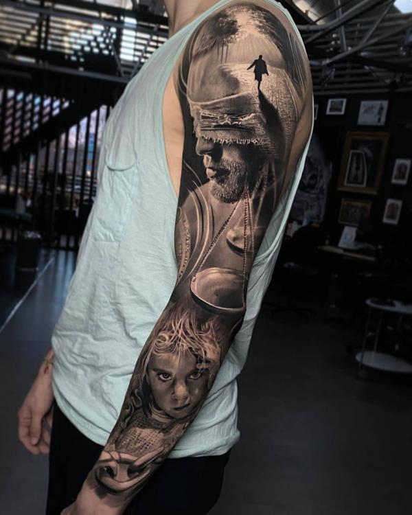 Tattoo uploaded by Tyler ATD  Realistic black and grey military plane and  helicopter with compass rose and map full sleeve tattoo  Tattoodo