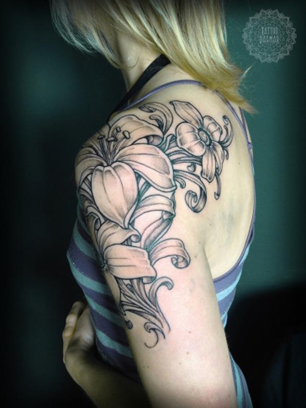 Flower Half Sleeve Tattoos for Women Floral  Etsy Canada