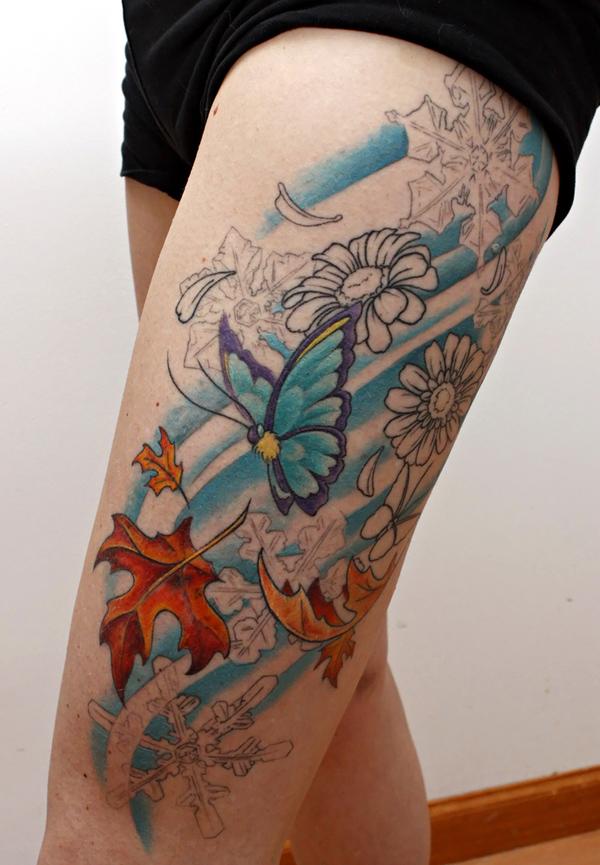 Seasons sleeve  Tattoo by  Darkos Oneness