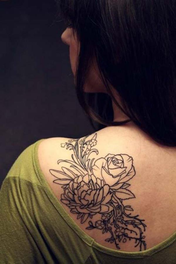 Rose Tattoo on Back Shoulder - Best Tattoo Ideas Gallery