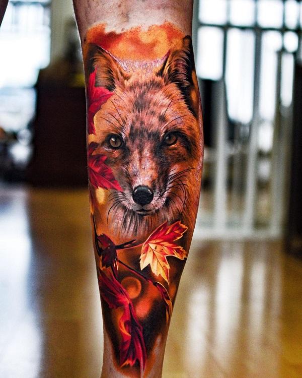 Arm Realistic Fox Tattoo by Sam Barber