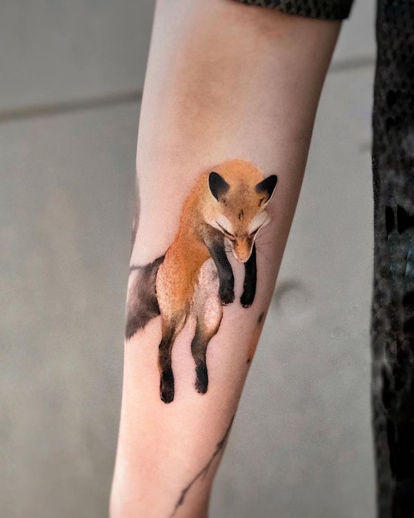 Wolf Fox Tattoo Design Stencil for Men and Women Potrait Tattoo Design  Stock Image - Image of design, potrait: 288765507